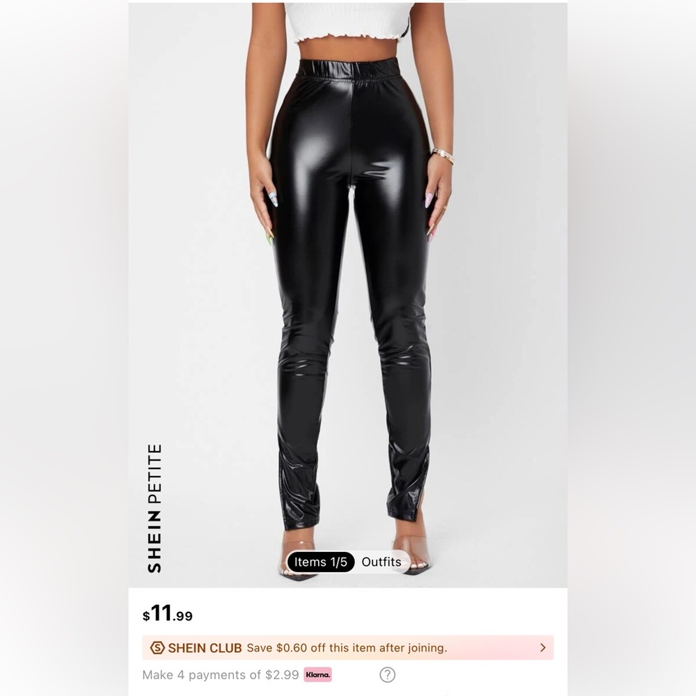 Shein petite faux leather pants